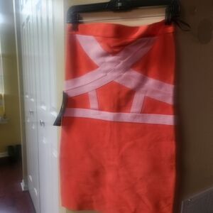 bebe Orange and Pink Mini Dress